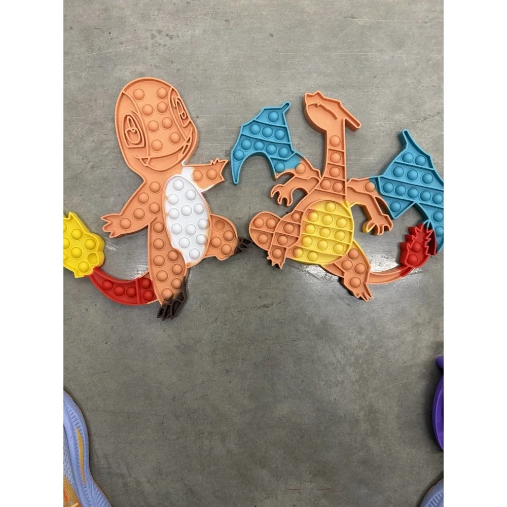 Pokemon Pop It Fidget Toy Set Charmander‎ Charizard Push Bubble